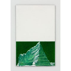Iceberg and White Square Painting in Acrylic and Colored Pencil on Paper, 2022