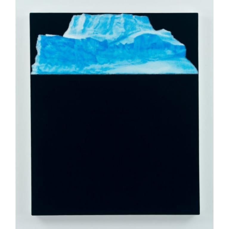 Iceberg (Dark Green) Painting in Acrylic on Linen, 2021