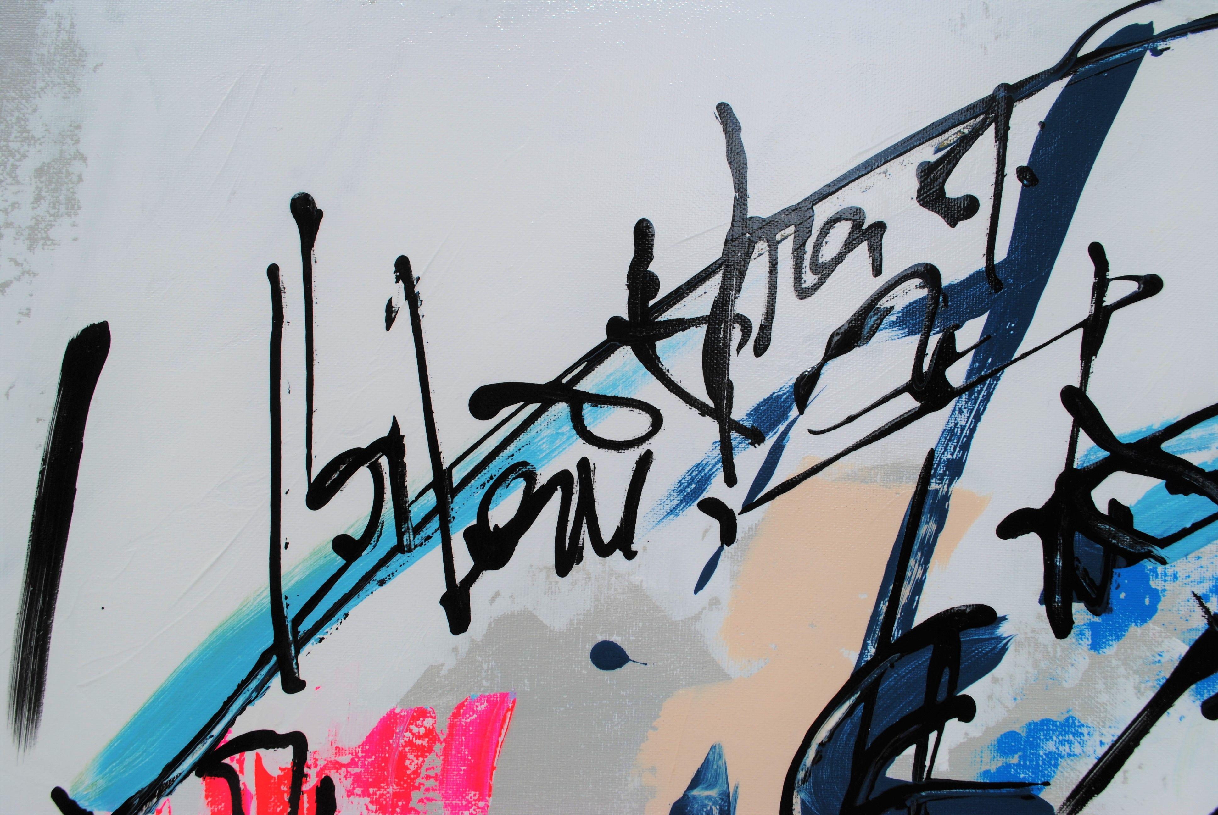 Atlantide, Painting, Acrylic on Canvas - Gray Abstract Painting by Luc Villard