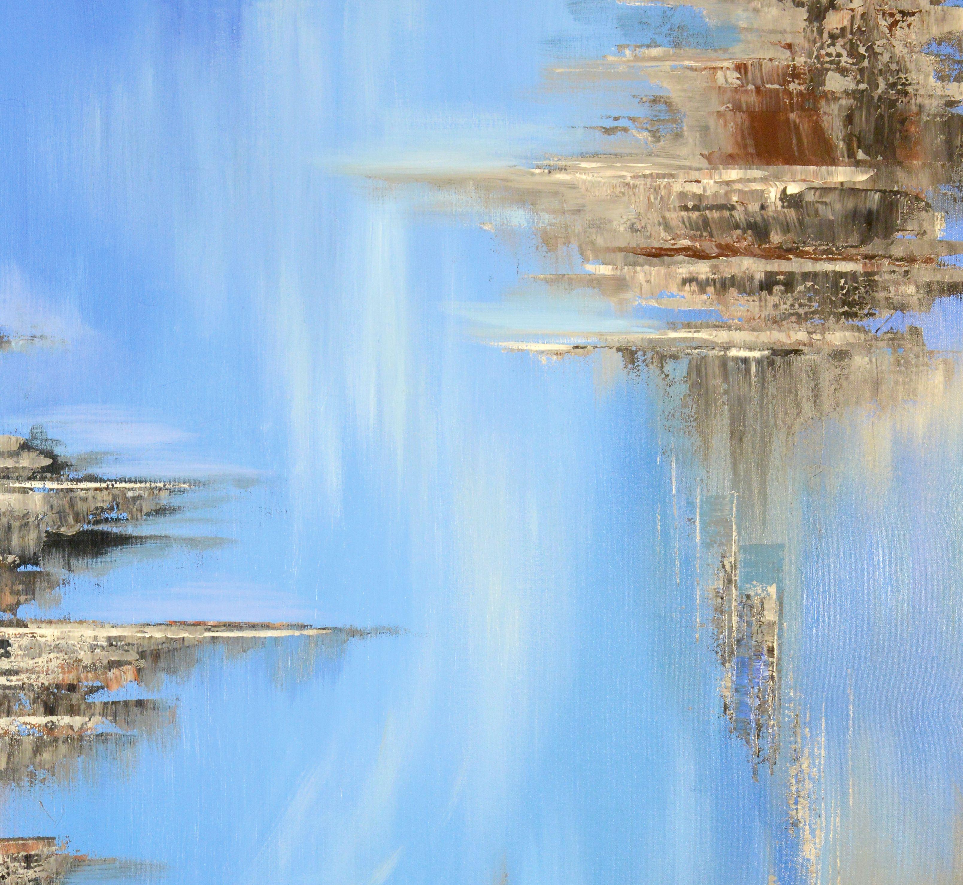 DEEP MYSTERIES, Painting, Acrylic on Canvas - Beige Abstract Painting by Tatiana  Iliina