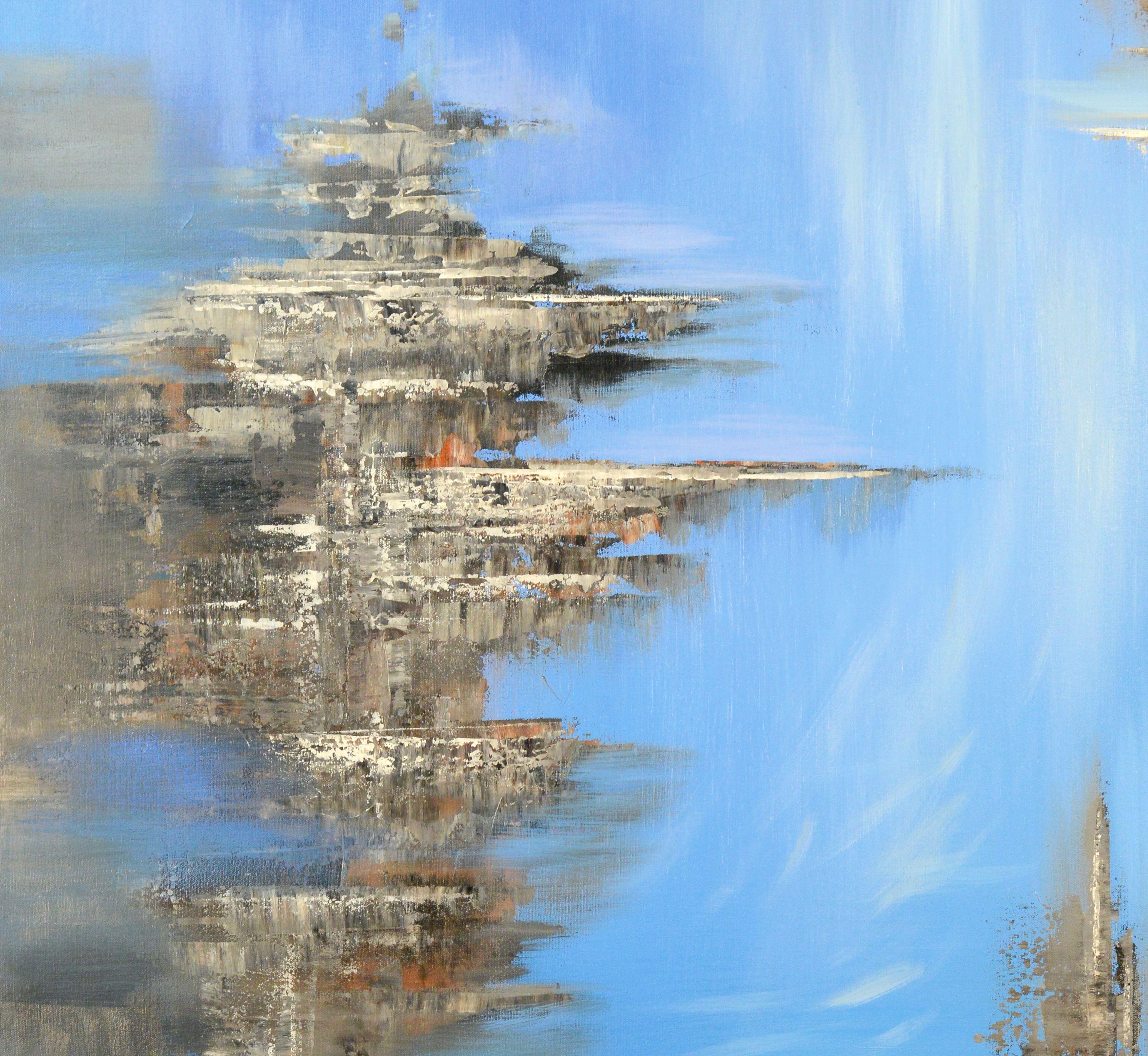 This is an original abstract seascape painting.  Due to the large size of this canvas, it will be shipped rolled in a tube.  Size: 35