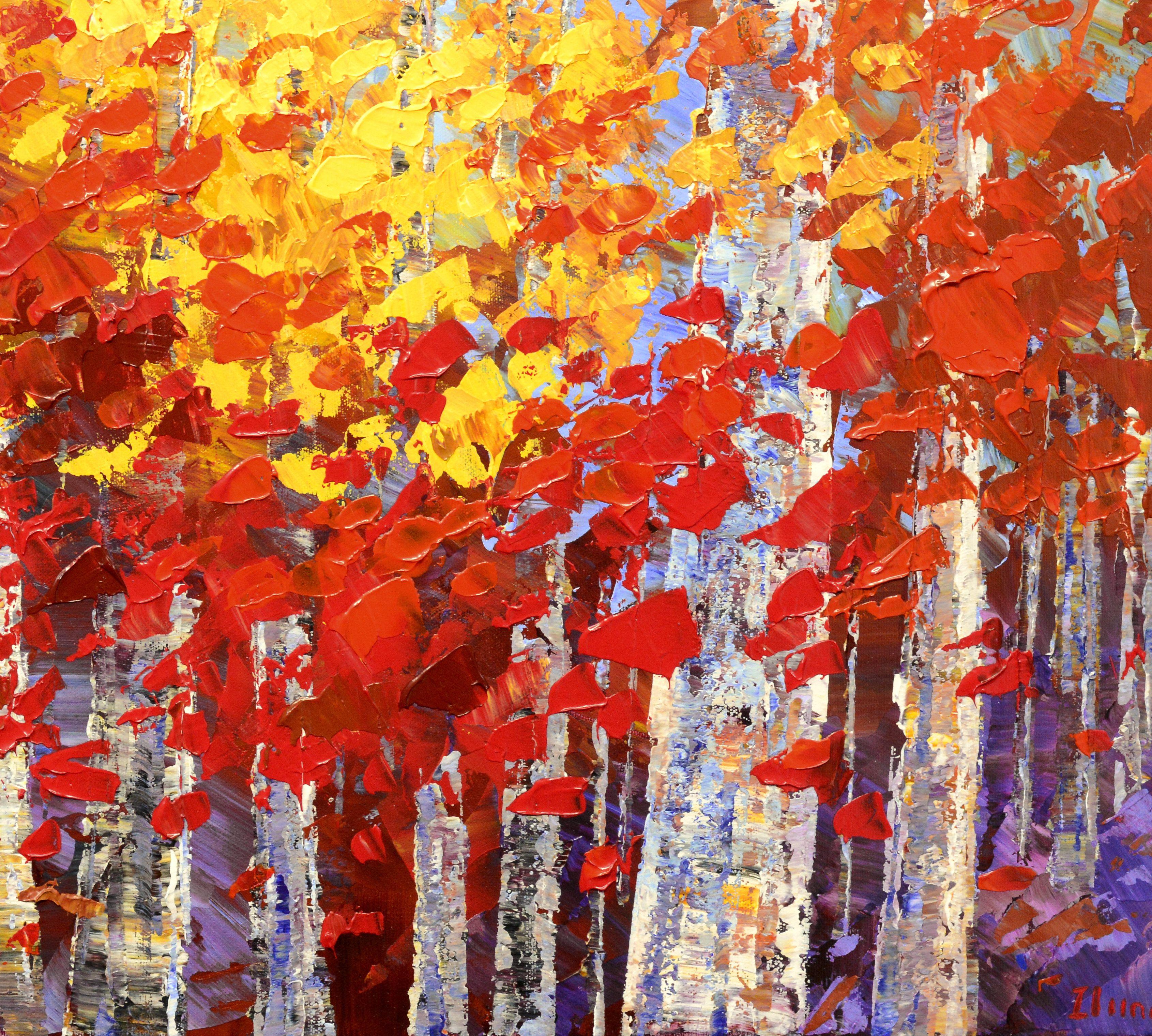 L'AUTUNNO NELL'ARIA, Pittura, Acrilico su tela - Painting Impressionismo di Tatiana  Iliina