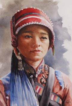 Chinese Girl_01, Painting, Watercolor on Watercolor Paper
