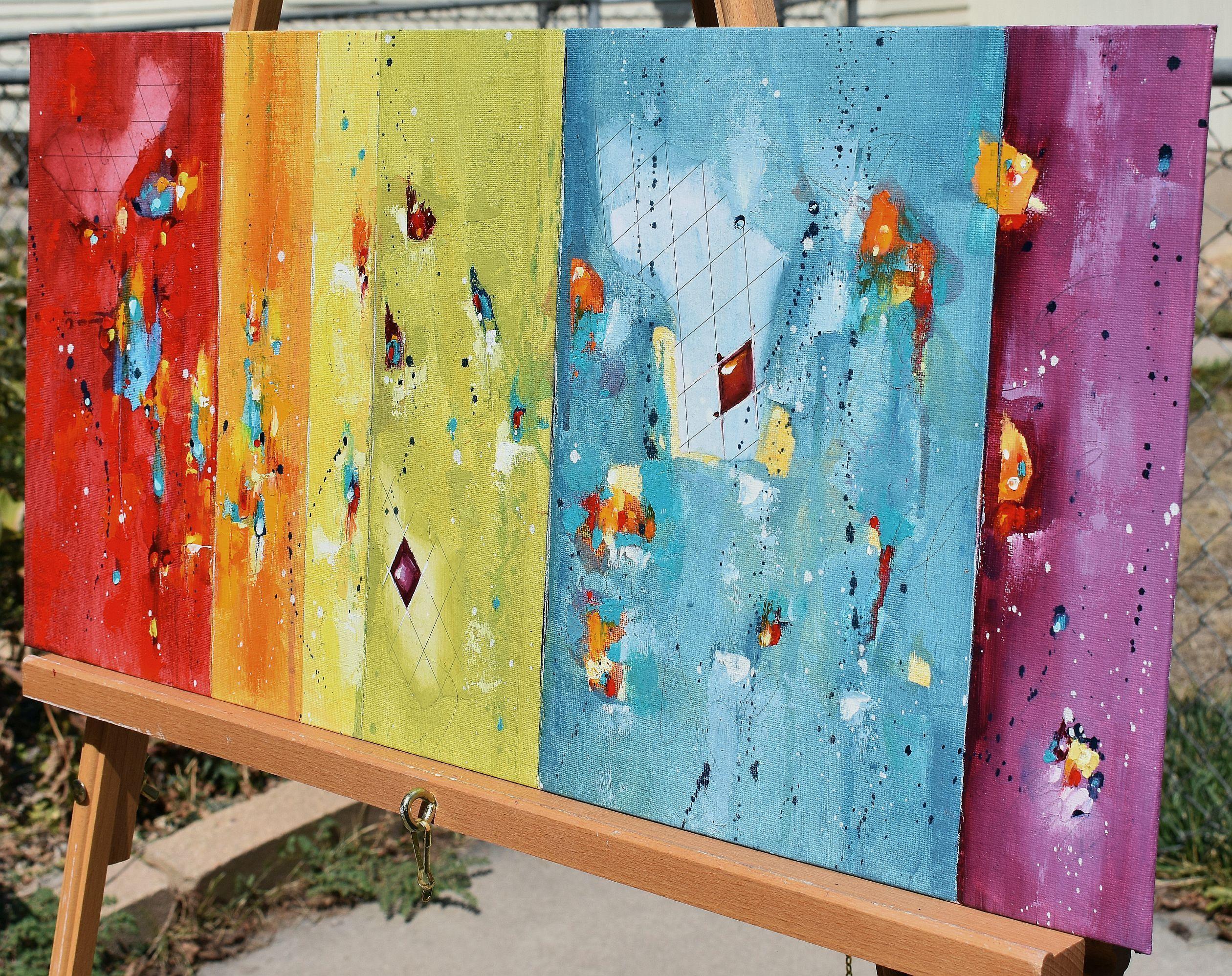 Farben des Geistes, Gemälde, Öl auf Anderem – Painting von Cynthia  Ligeros