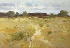 Farm Road, Original oil Painting, Handmade artwork, Painting, Oil on Canvas