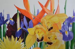 Iris et orchidÃ©es, Painting, Oil on Canvas