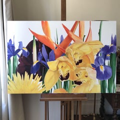 Iris et orchidÃ©es, Painting, Oil on Canvas