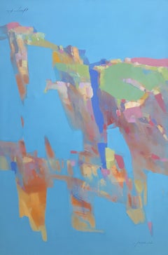 Blaue Berge, Gemälde, Öl auf Leinwand