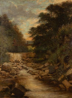 J. Dickenson - Signed Late 19th Century Oil, River at Dusk