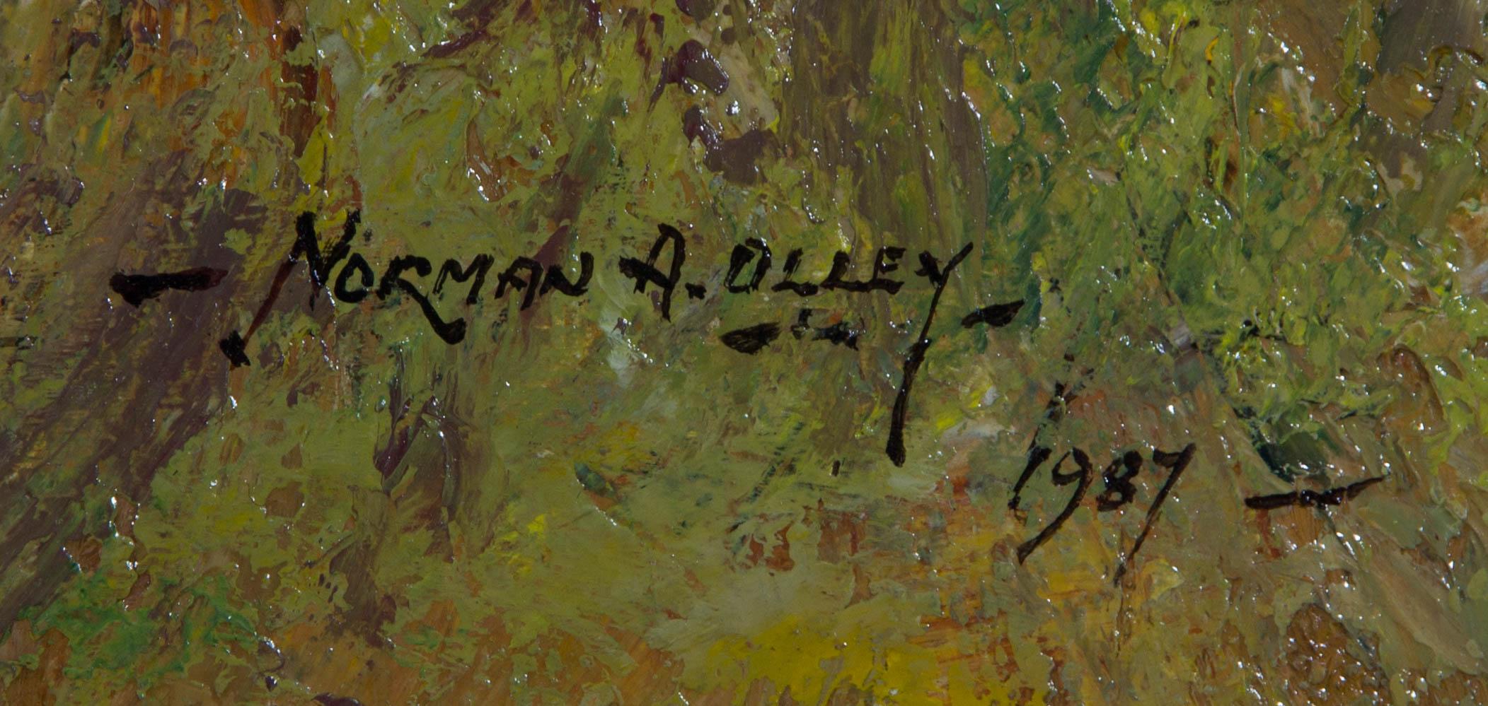 Norman Olley - Signed & Framed 1987 Oil, October Marshland 4