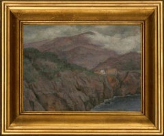 John Thornbury - Signed & Framed 1930 Oil, Majorca Cliffs