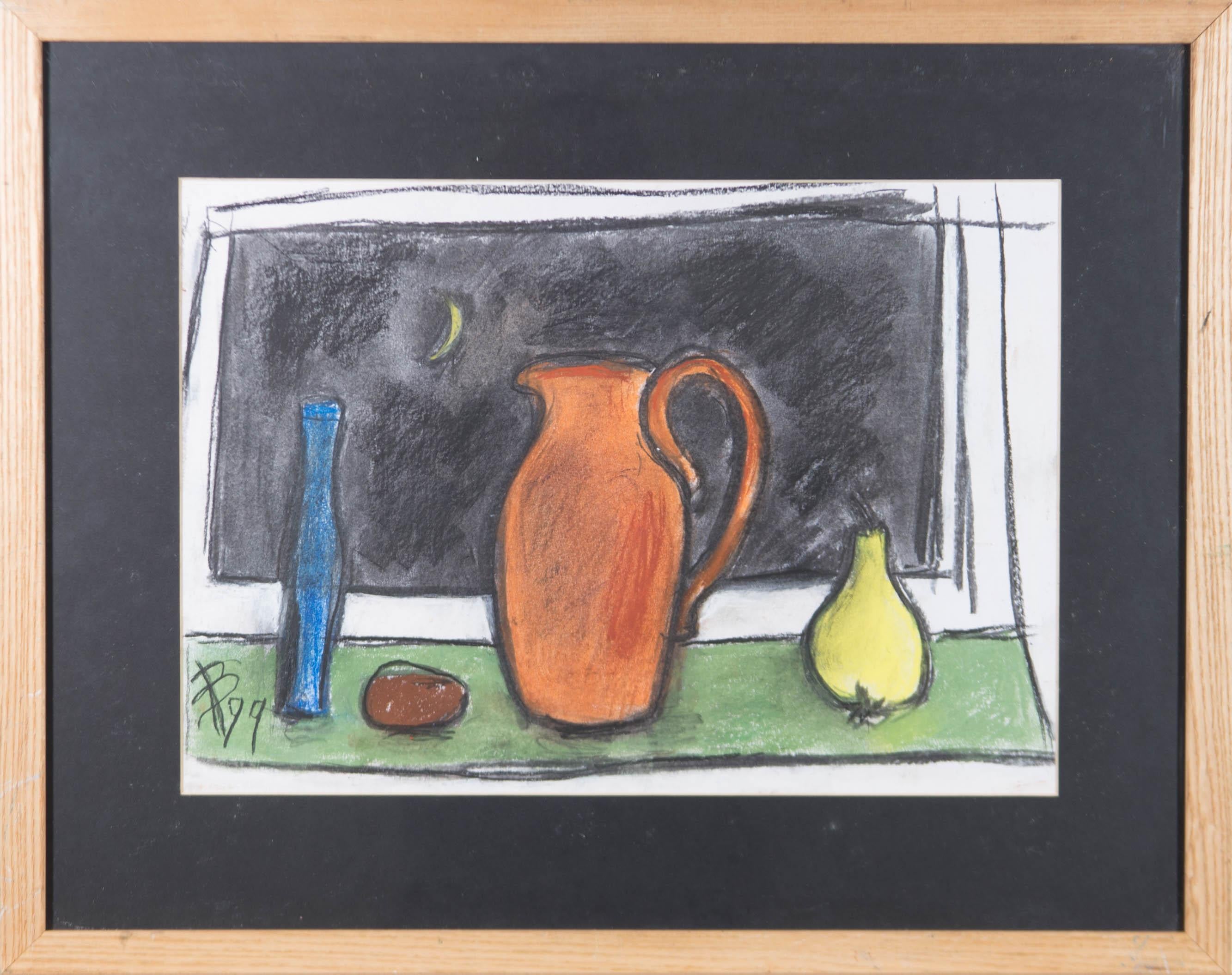 Unknown Still-Life - Framed 1999 Pastel - Still Life at Night