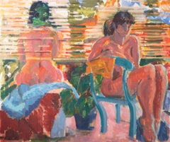 Susan Paine - 20th Century Oil, Seated Nude Figures