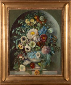 F.L - Fine Framed Late 19th Century Oil, Ornate Bouquet