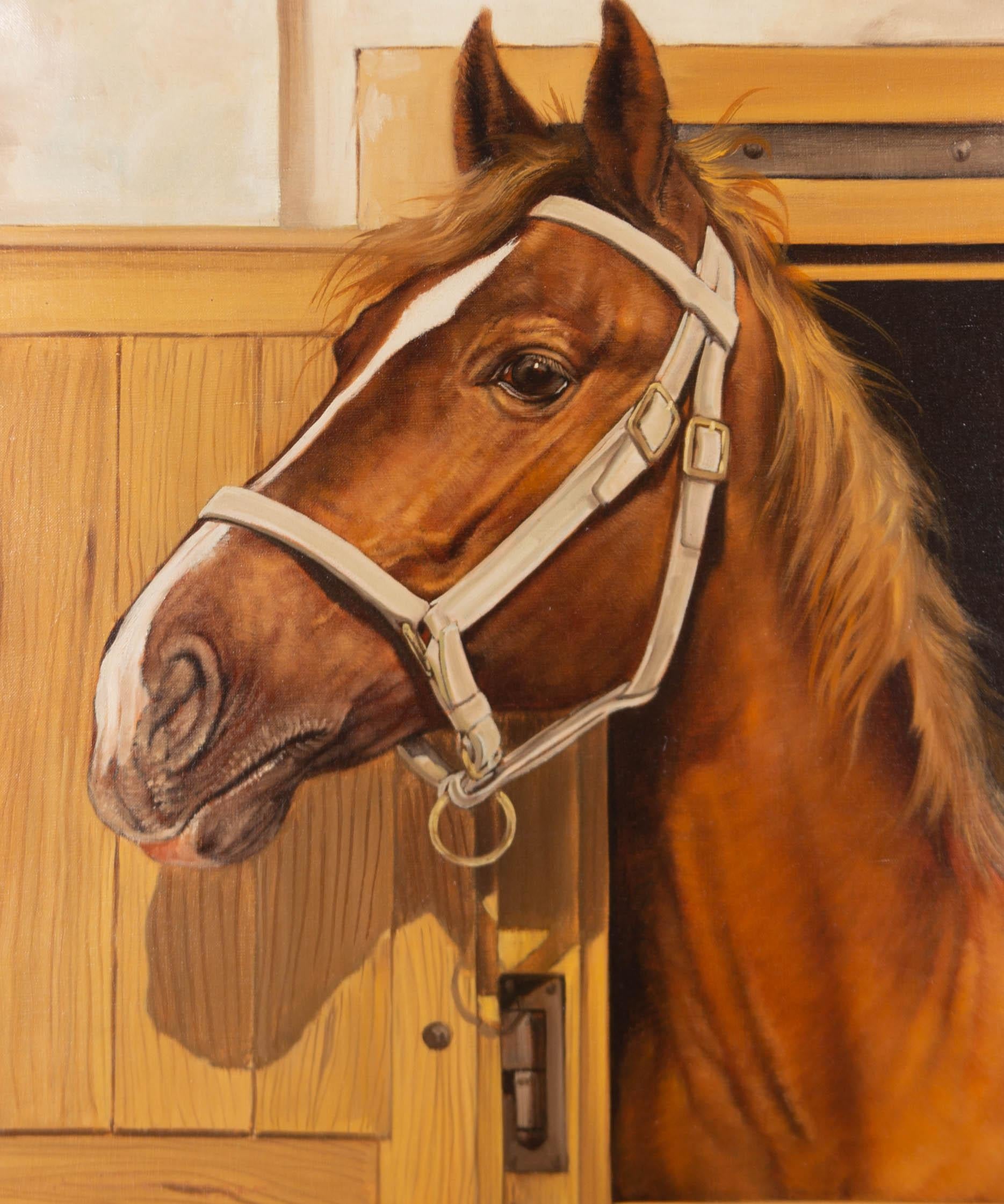 Osvald Hinteregger (b.1920) - Mid 20th Century Oil, Portrait of a Horse 1