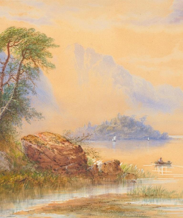 Edwin Earp (1851-1945) - Early 20th Century Watercolour, Mountain Lake Scene 2