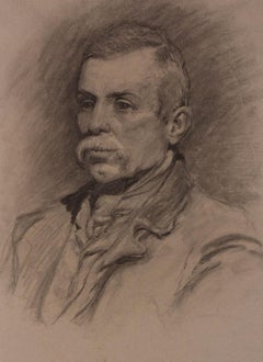 George Hodgson (1847-1921) – Graphitzeichnung des 19. Jahrhunderts, Porträt eines Mannes