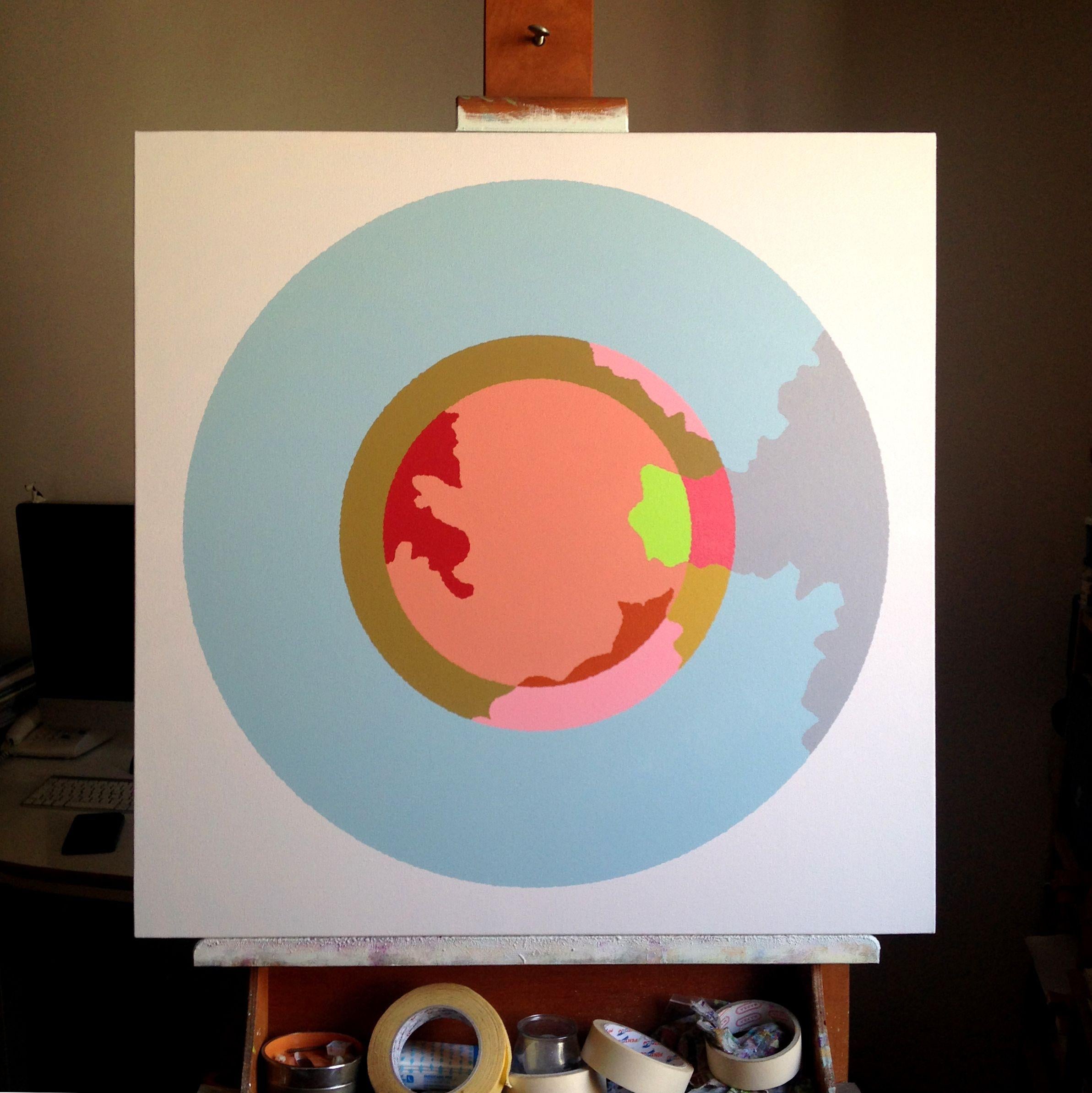 Bulleye II (Bullauge-Serie), Gemälde, Acryl auf Leinwand – Painting von boy droid