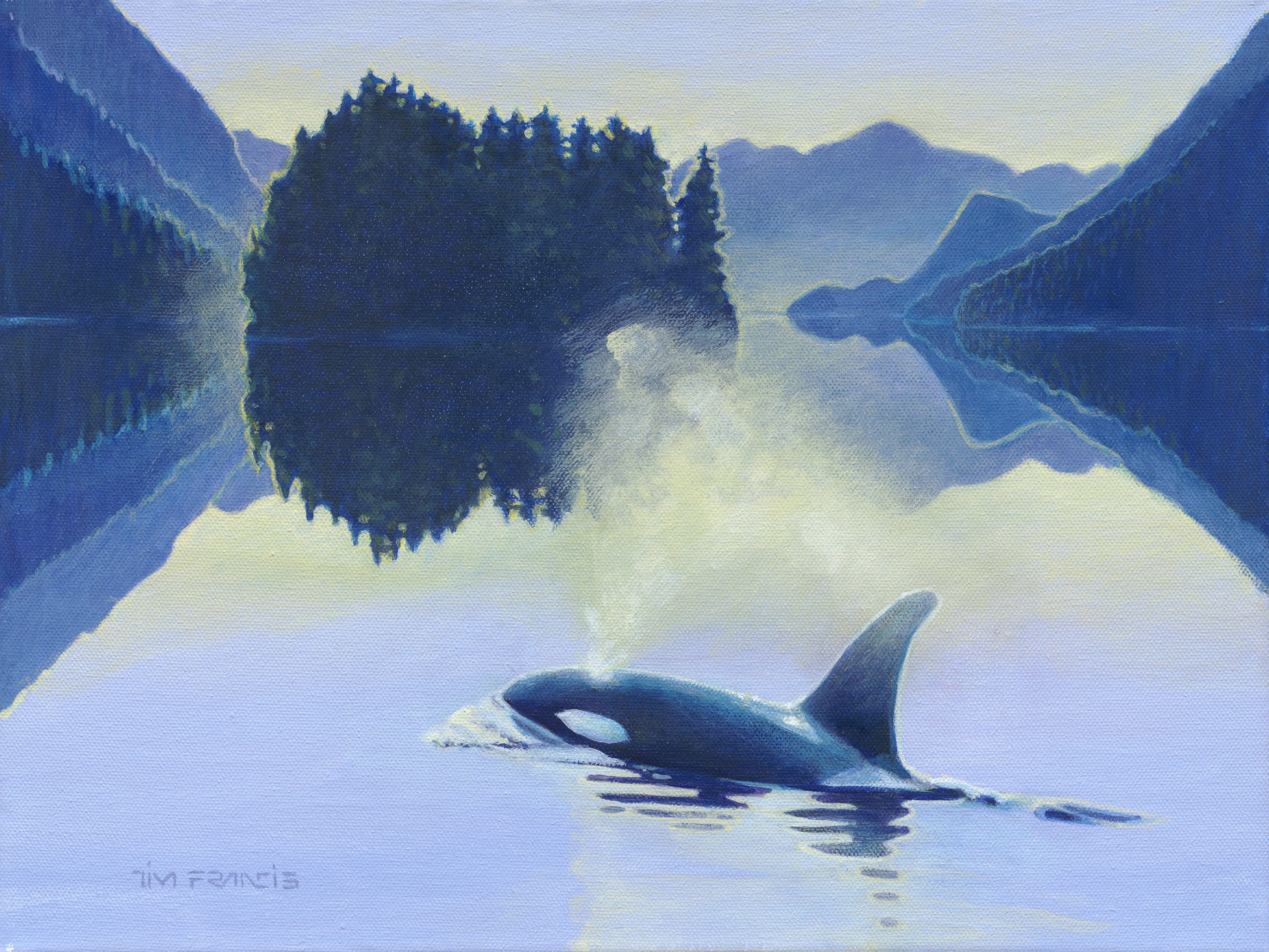 Slow Glide, Gemälde, Acryl auf Leinwand – Painting von Tim Francis