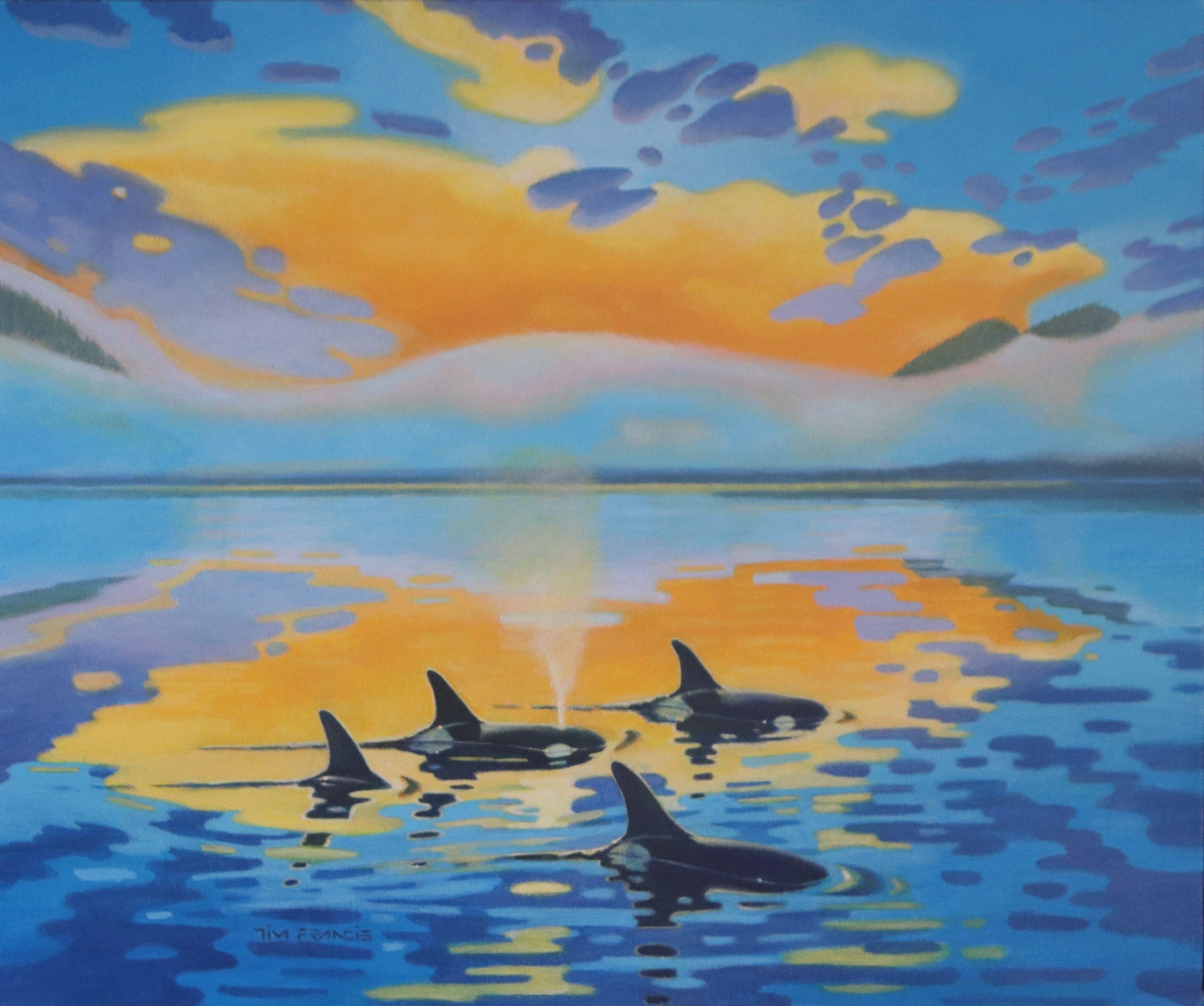 Peinture, acrylique sur toile « Break In The Weather » - Painting de Tim Francis