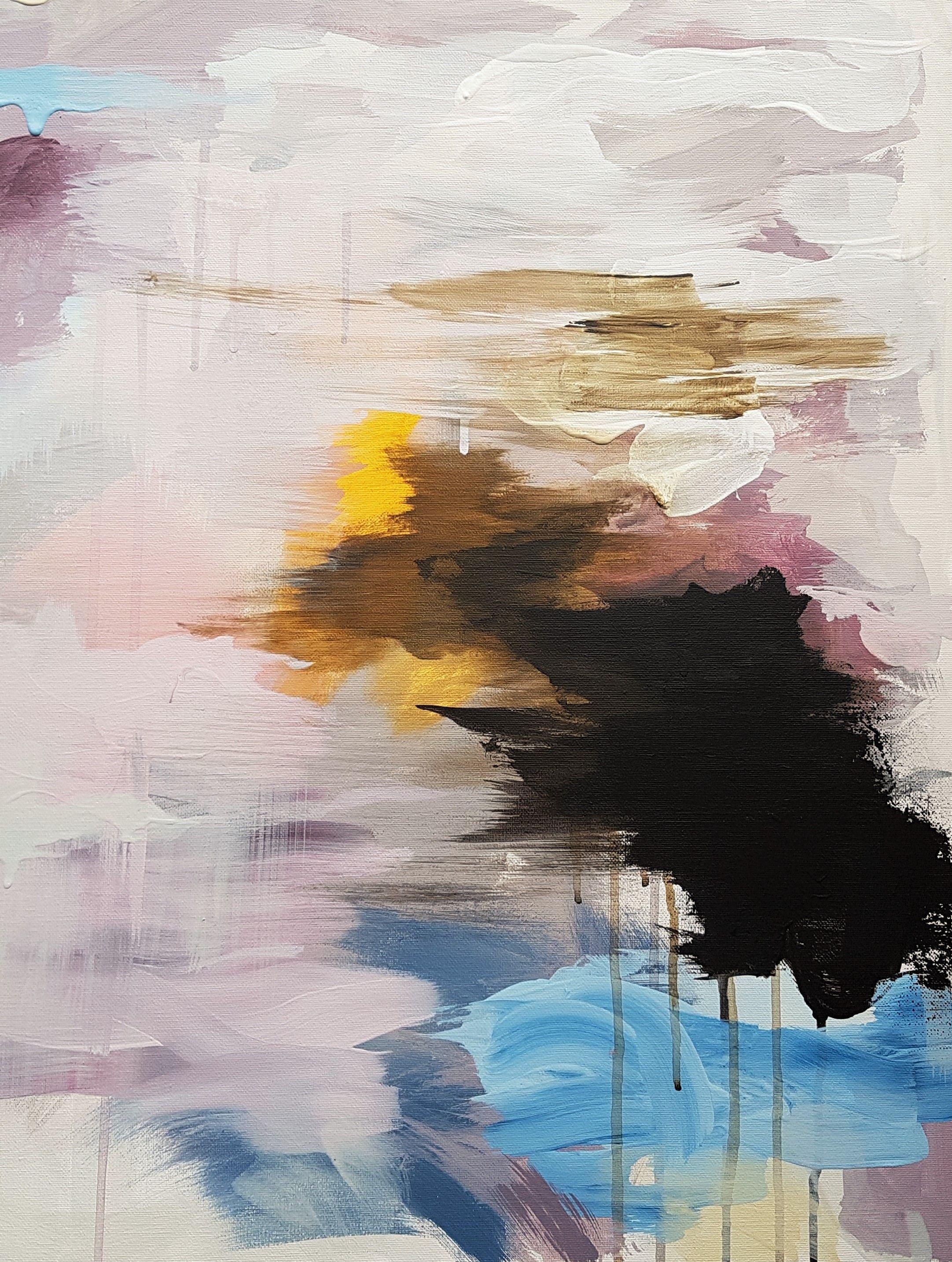 Gocce allungate, Pittura, Acrilico su tela in vendita 2