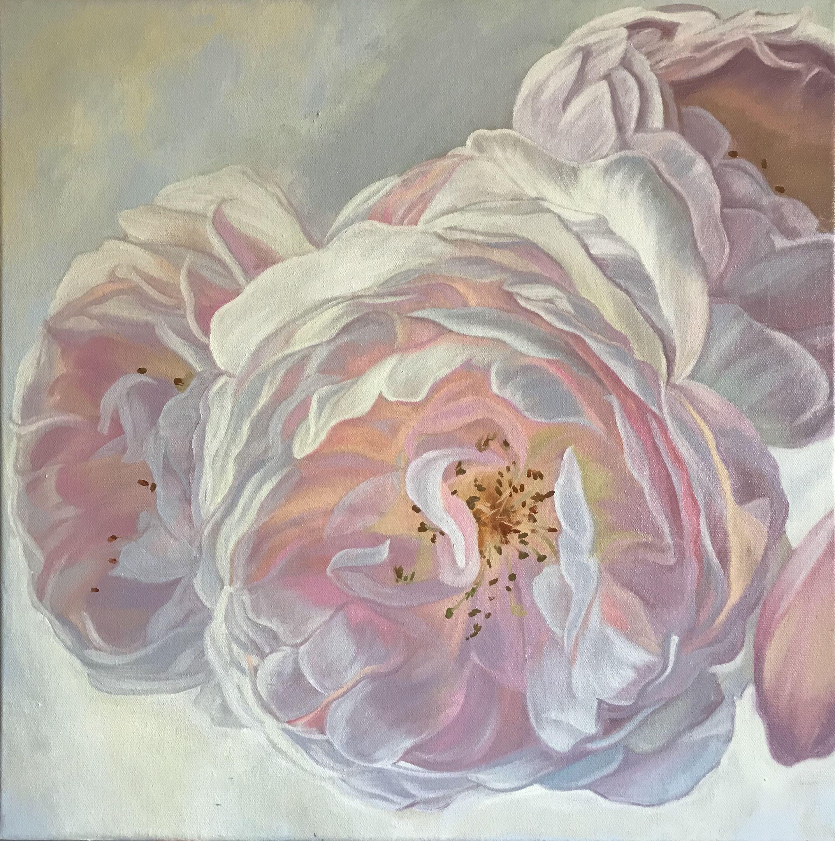 Roses. Oil, acrylic, canvas. 2020 :: Painting :: Realism :: This piece comes with an official certificate of authenticity signed by the artist :: Ready to Hang: Yes :: Signed: Yes :: Signature Location: Podmarkova  :: Canvas :: Diagonal :: Original