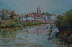 Upton upon Severn.The Heron., Painting, Watercolor on Watercolor Paper