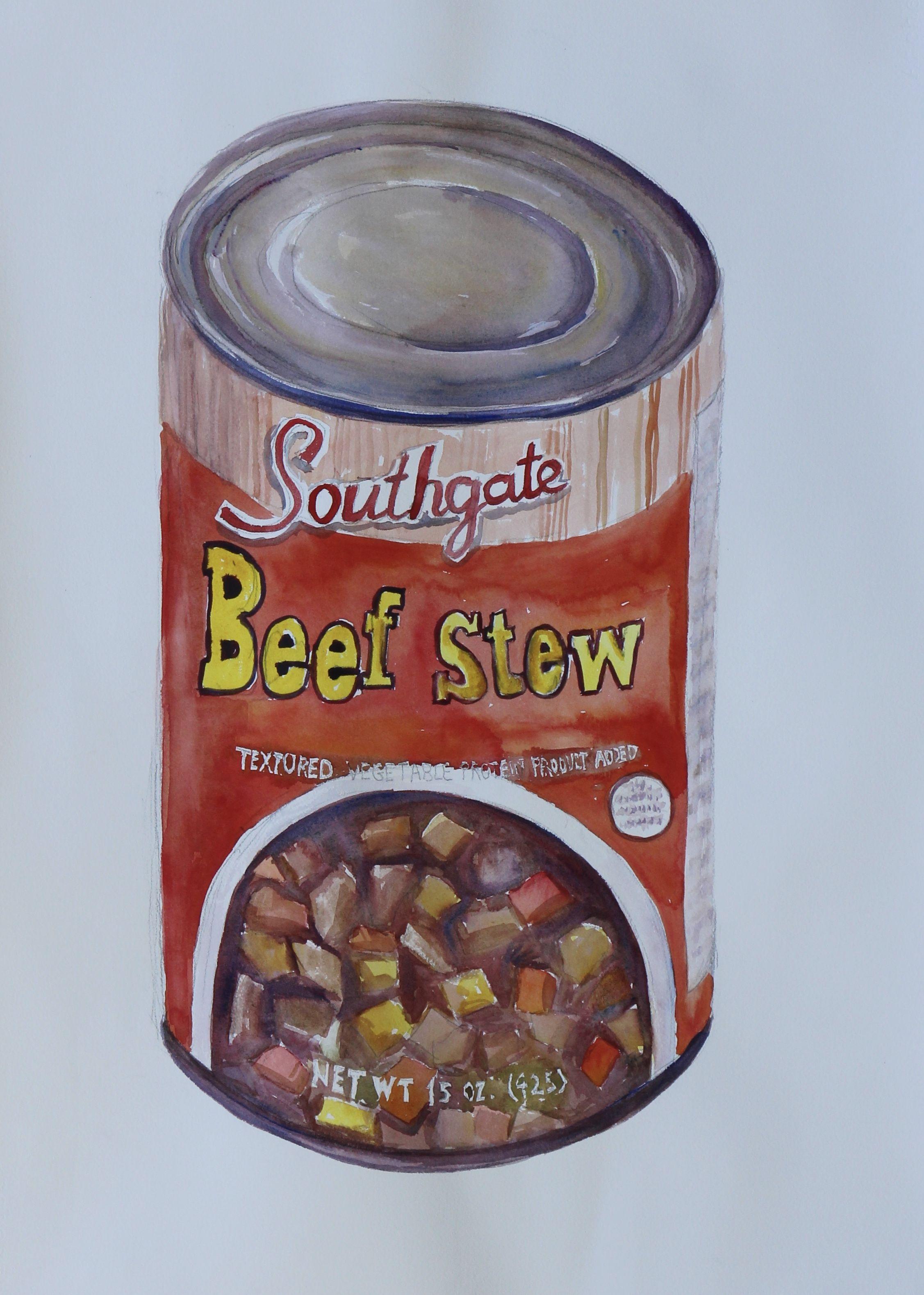 Beef Stew, Painting, Watercolor on Watercolor Paper - Art by John Kilduff