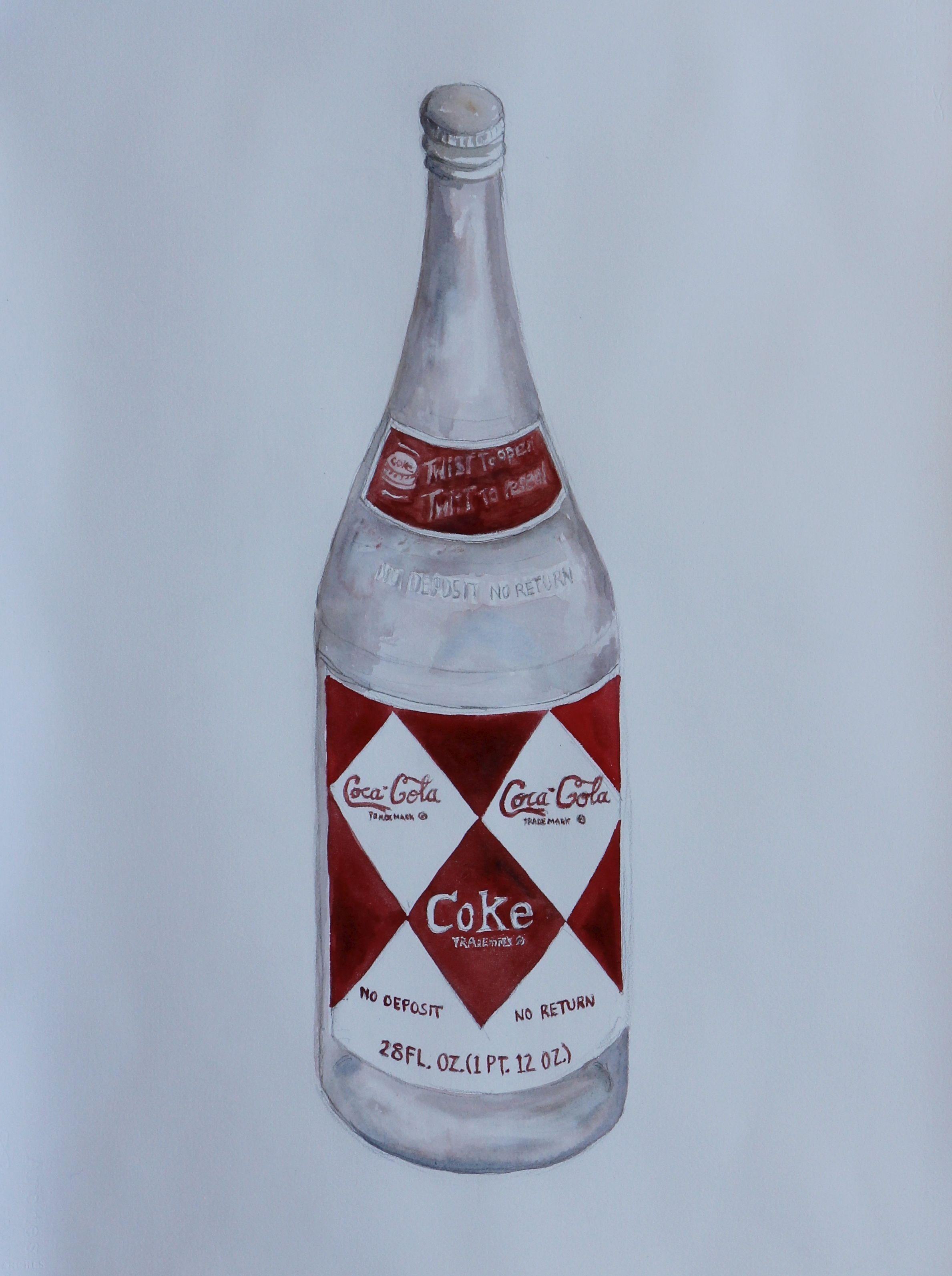 Coke Bottle, Painting, Watercolor on Watercolor Paper - Art by John Kilduff