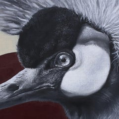 The Moment -Crowned crane, Painting, Oil on Canvas