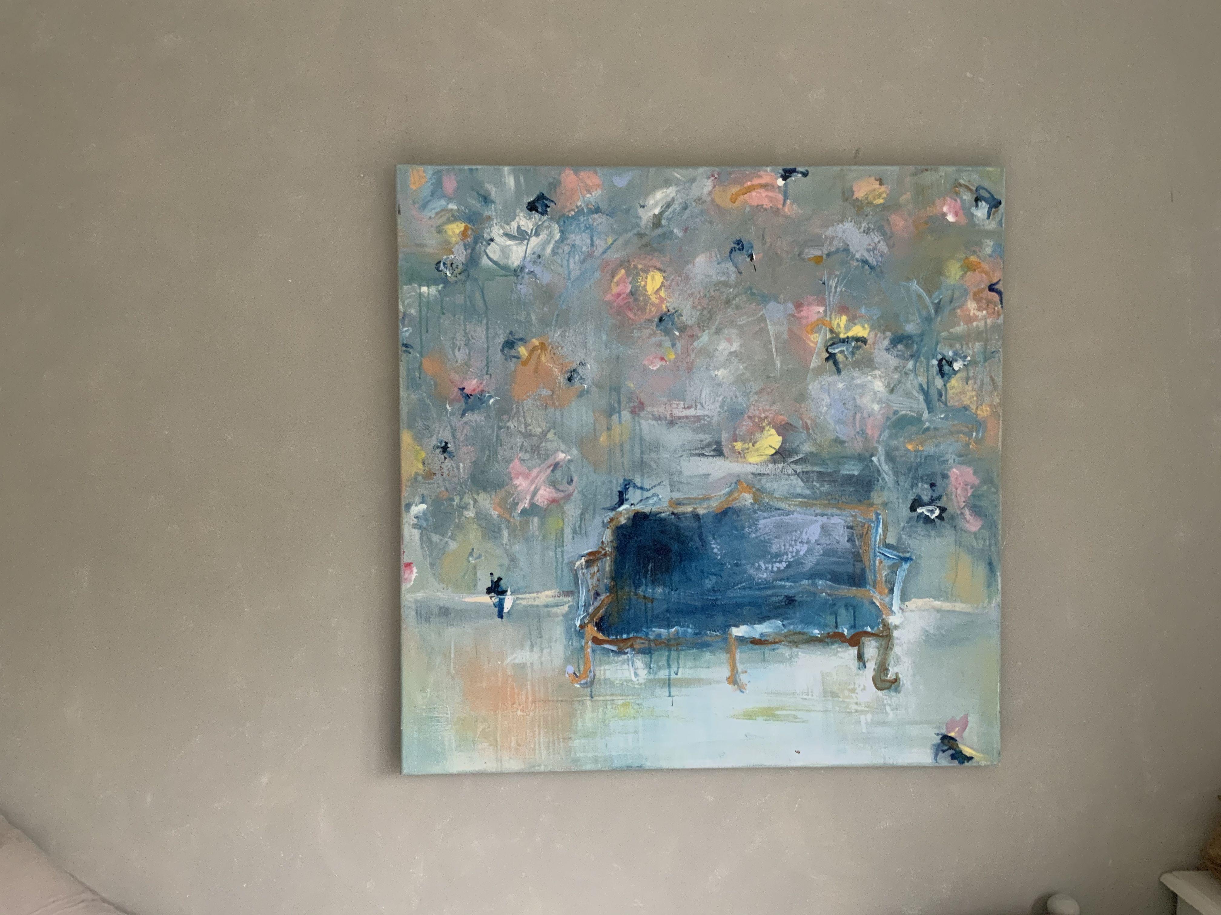 The Bleu Sofa 2, Gemälde, Acryl auf Leinwand (Abstrakt), Painting, von Hennie Van de Lande 
