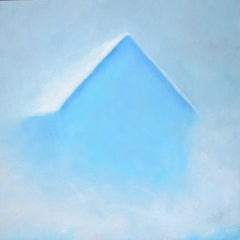 Blue Morning Barn, Painting, Oil on Wood Panel