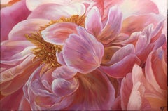 Red peonies, Painting, Oil on Canvas