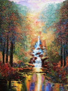 Peinture, huile sur toile « Enchanted Falls »