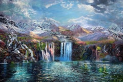 „Below The Peaks“, Gemälde, Öl auf Leinwand