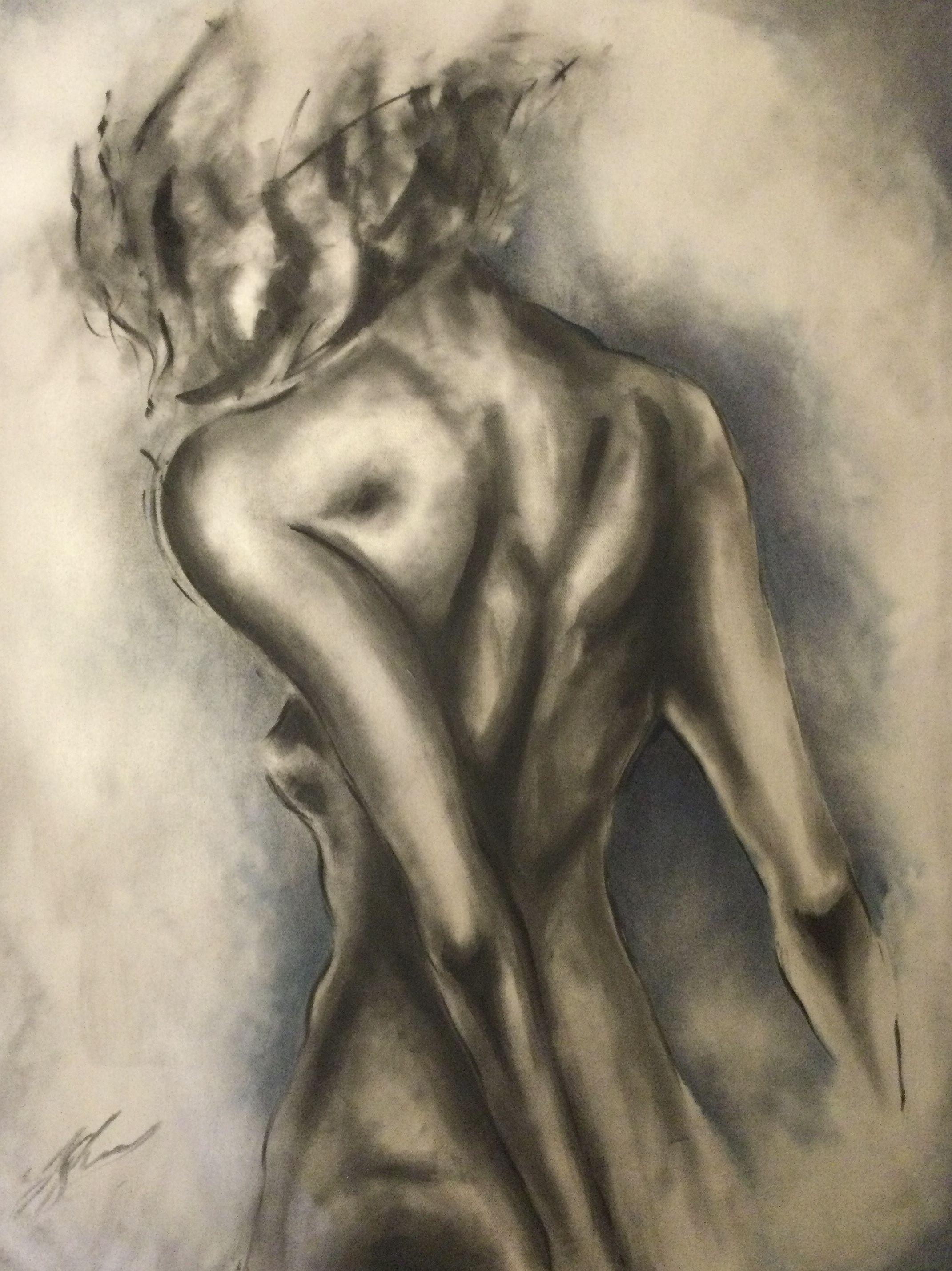 Winter, Drawing, Charcoal on Canvas - Art by James Shipton