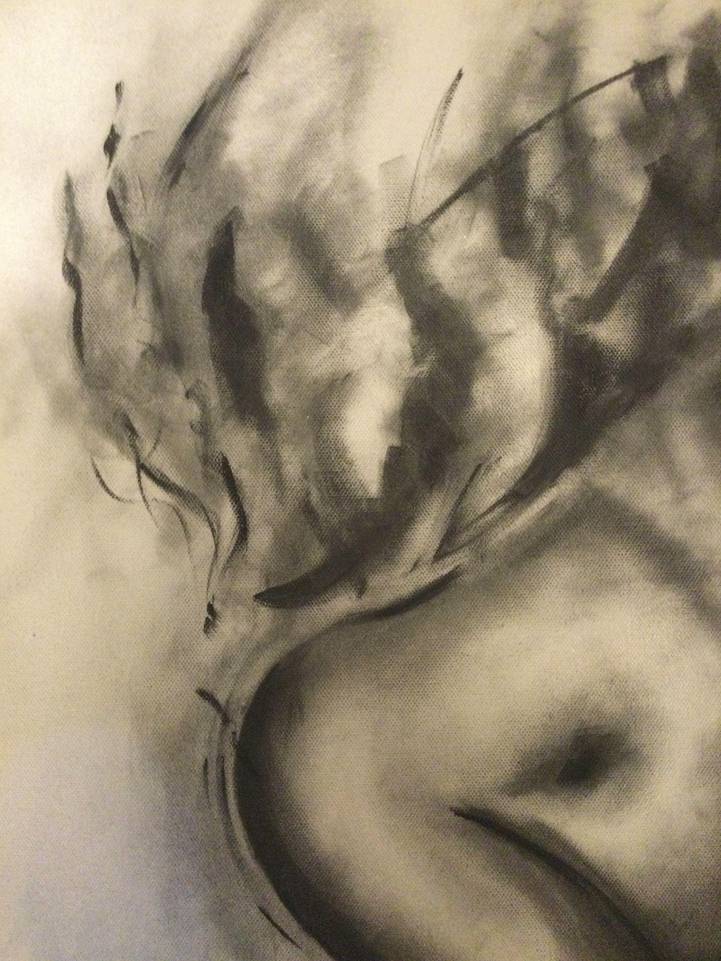 how to draw with charcoal on canvas