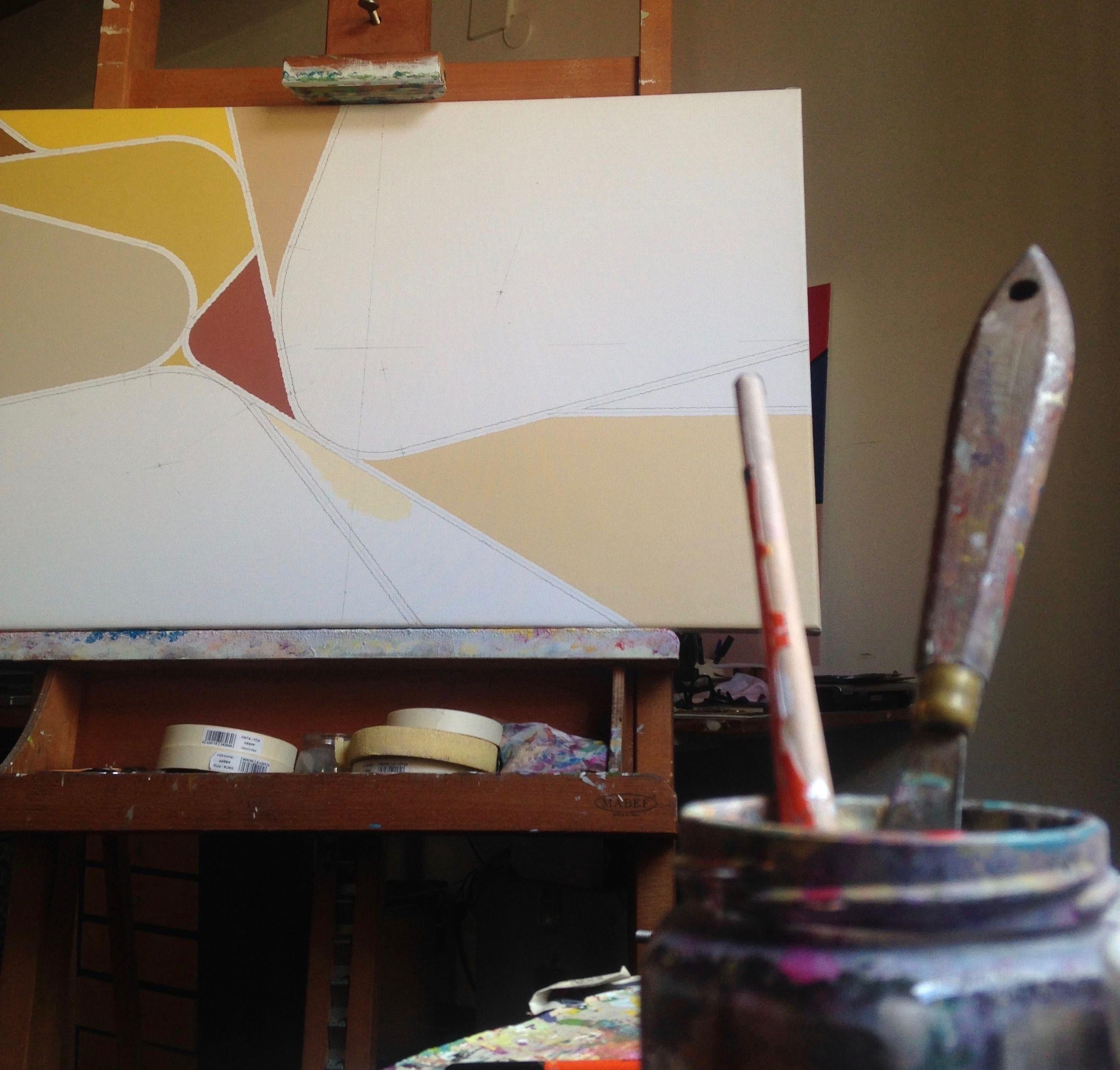 david S (-onymous series), Painting, Acrylic on Canvas - White Abstract Painting by boy droid