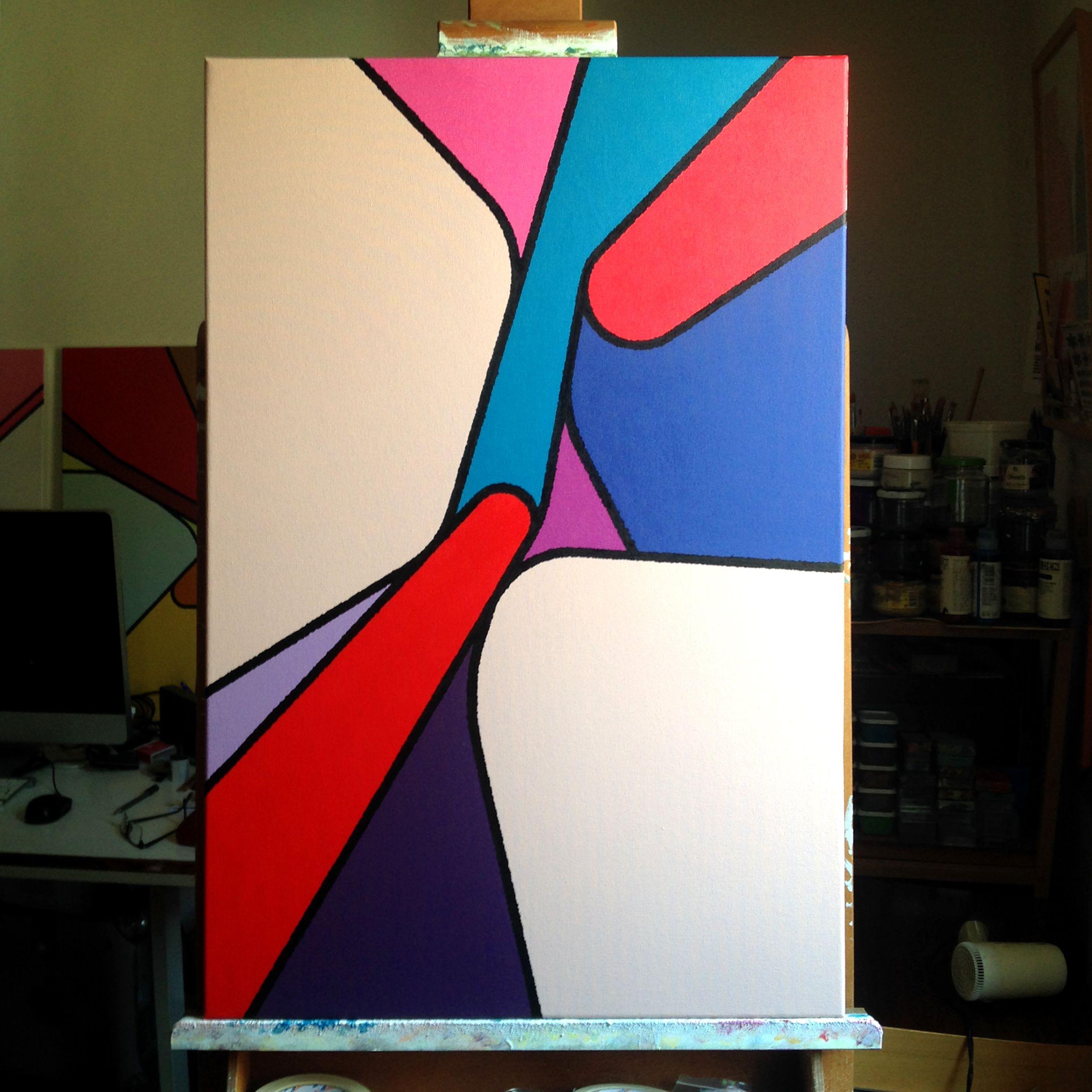 nina H (sérieonyme), peinture sur toile - Painting de boy droid