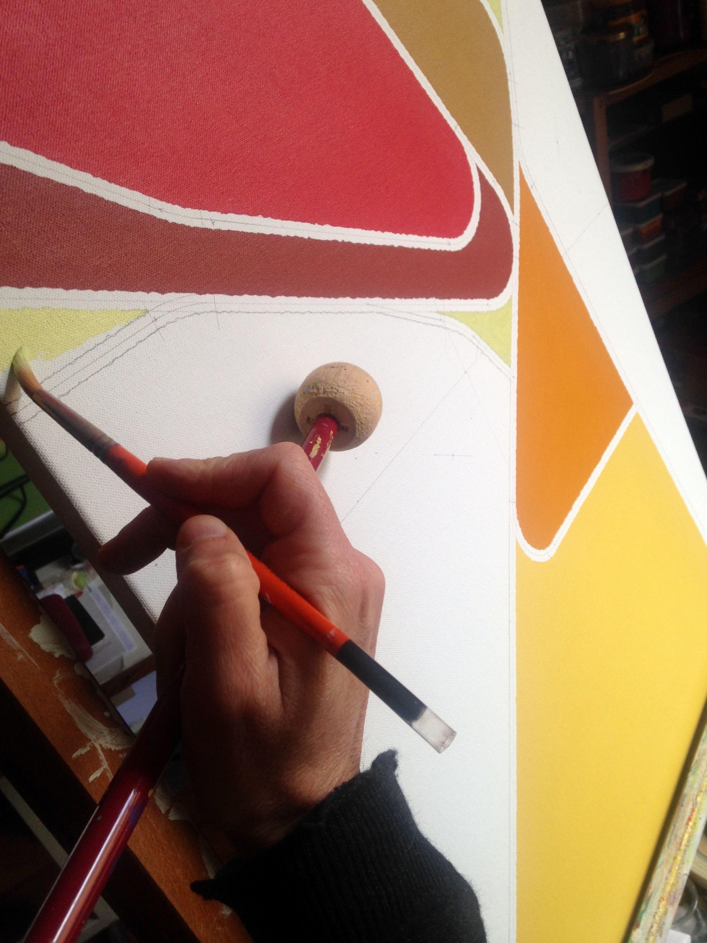 john T (serie omonima), Pittura, Acrilico su tela - Abstract Painting Beige di boy droid