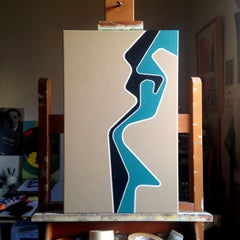 Dunkles Cyan (Farbserie), Gemälde, Acryl auf Leinwand