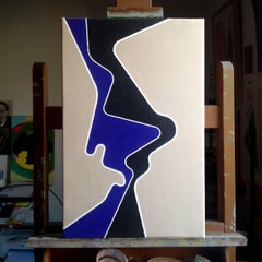 Blaublau violett (Farbserie), Gemälde, Acryl auf Leinwand