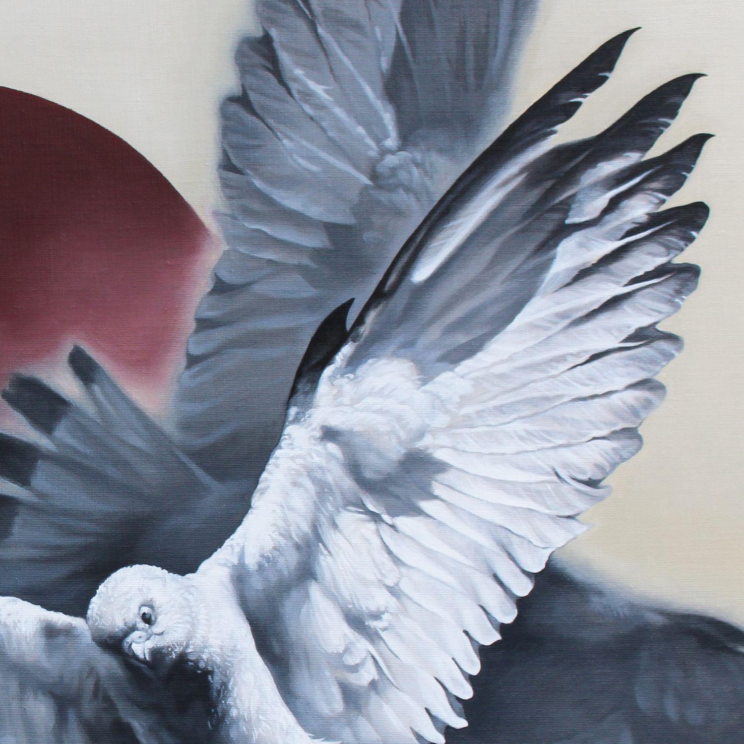 Peinture à l'huile sur toile « Fly Away » - Réalisme Painting par Yuko Montgomery