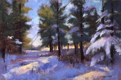 Winter Snow, Painting, Pastels on Pastel Sandpaper