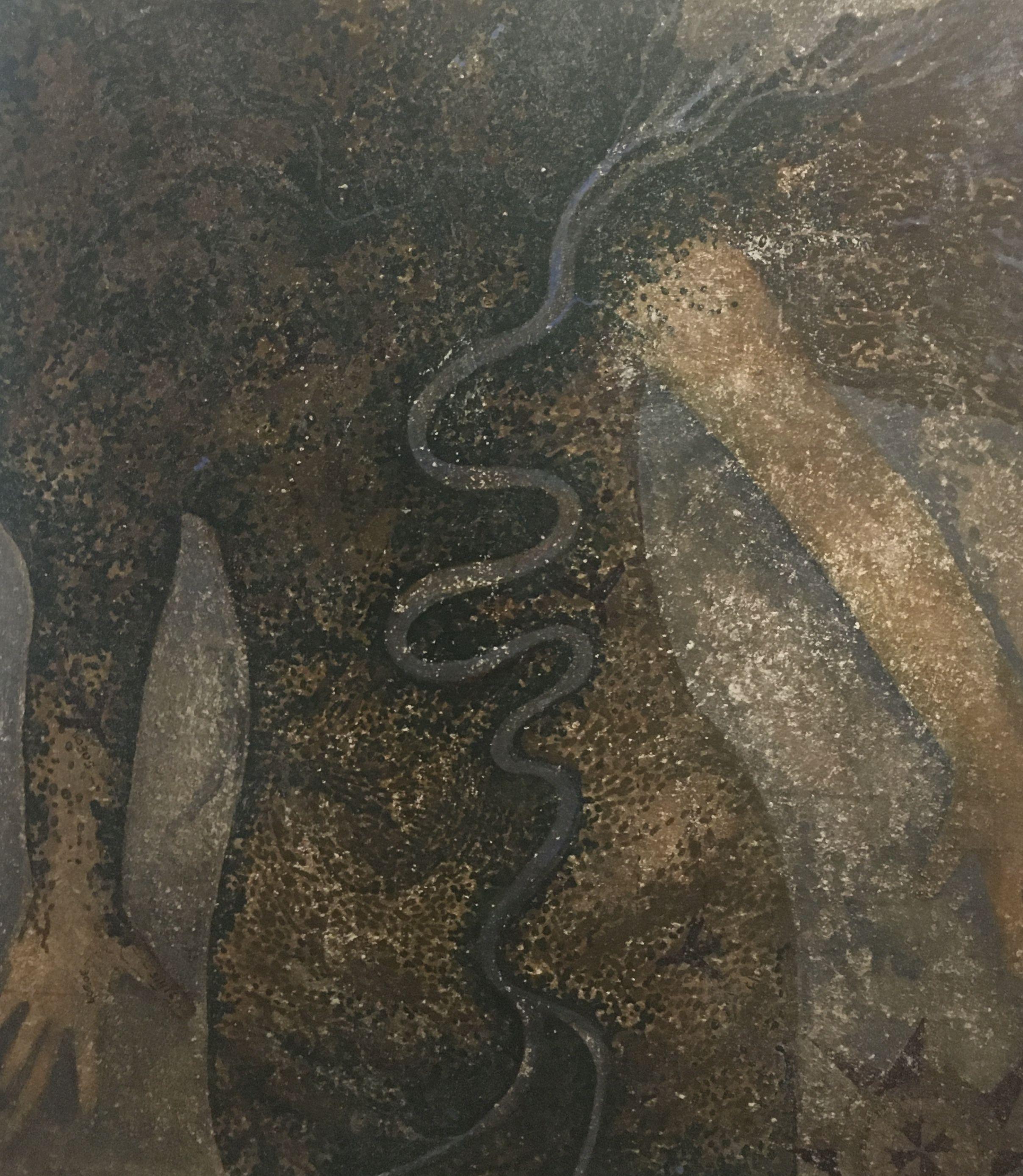 Ein Fluss zieht mich durch, Gemälde, Acryl auf Anderem