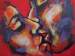 Lovers - Red - The Colour Of Love 3, Painting, Acrylic on Canvas