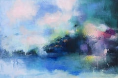 landscape in blue, Painting, Oil on Canvas