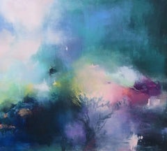 paisaje en azul, Pintura, Óleo sobre lienzo