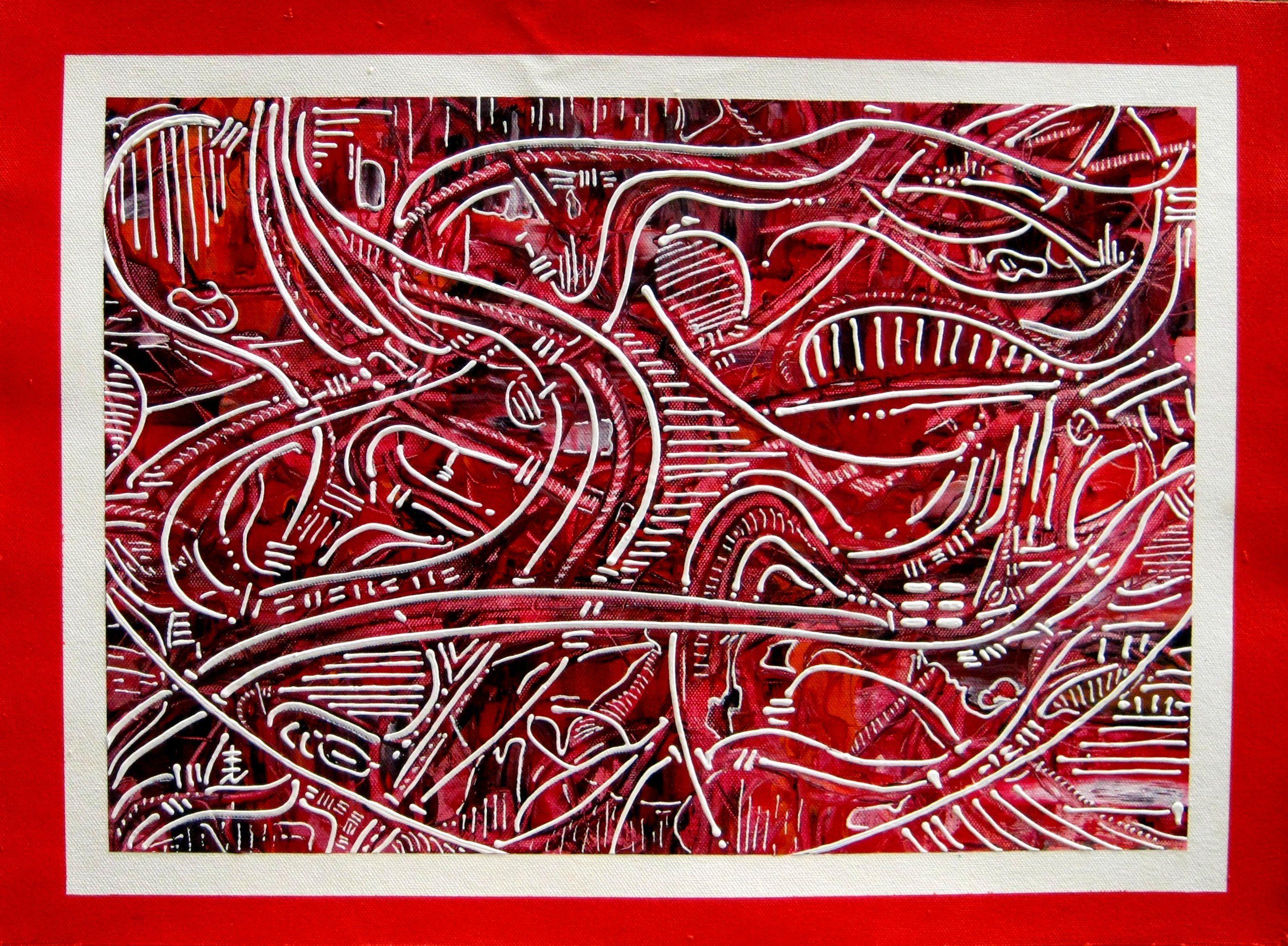 Vincent  Keele Abstract Painting - Red, Painting, Acrylic on Canvas