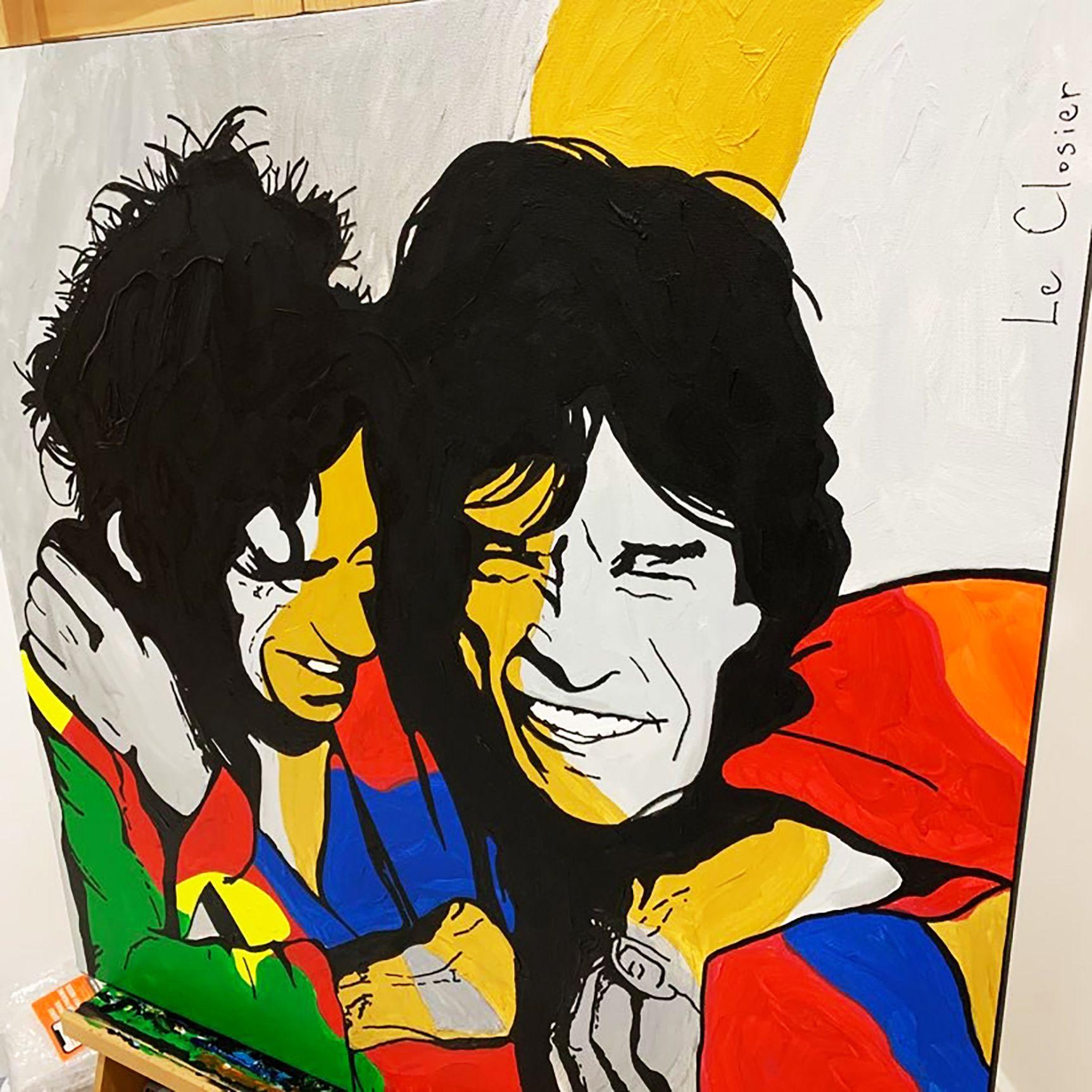 MICK AND KEITH, Painting, Acrylic on Canvas 2